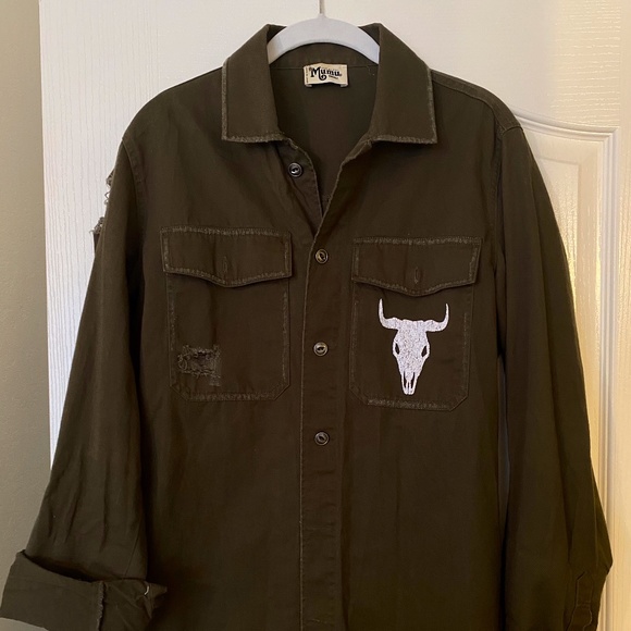 Show Me Your MuMu Jackets & Blazers - Olive Army Bull Head Jacket